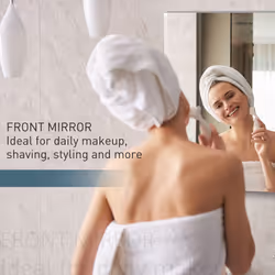 HOMCOM Wall Mounted Bathroom Mirror Glass Storage Cabinet Cupboard - Additional view 4