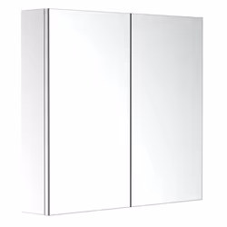 HOMCOM Bathroom Cabinet W/ Double Door Wall Mounted Mirror