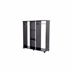 HOMCOM Black Mobile Open Wardrobe With Clothes Hanging Rail - Additional view 7