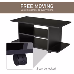 HOMCOM Modern TV Cabinet Stand Storage Shelves Table Mobile Bedroom - Additional view 5
