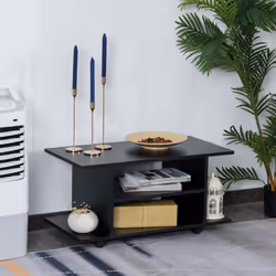 HOMCOM Modern TV Cabinet Stand Storage Shelves Table Mobile Bedroom - Additional view 7