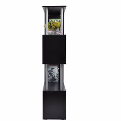 Homcom 4-Tier S-Shaped Bookcase | Black Room Divider Shelves - Additional view 5