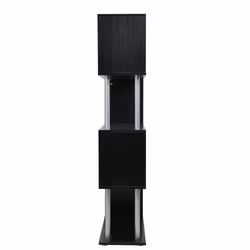 Homcom 4-Tier S-Shaped Bookcase | Black Room Divider Shelves - Additional view 6