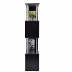Homcom 4-Tier S-Shaped Bookcase | Black Room Divider Shelves - Additional view 7
