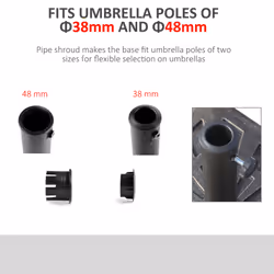 15KG Outsunny Garden Patterned Umbrella Stand Holder Parasol Base Stand 15kg