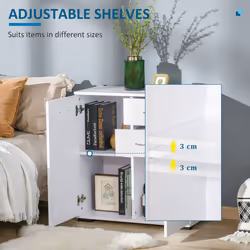 HOMCOM Cabinet Sideboard Cupboard Buffet Solo High Gloss Front Face Door Drawer - Additional view 4