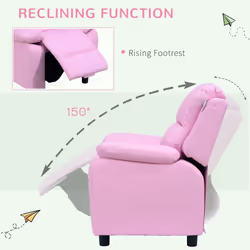 HOMOM Kids Recliner Armchair PU Leather Game Chair Children Sofa Seat Pink - Additional view 5