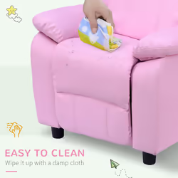 HOMOM Kids Recliner Armchair PU Leather Game Chair Children Sofa Seat Pink - Additional view 6