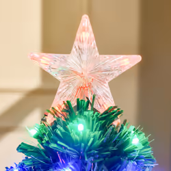 HOMCOM 3FT Prelit Artificial Christmas Tree Fiber Optic Xmas Decoration, Green - Additional view 6