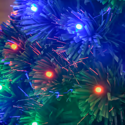HOMCOM 3FT Prelit Artificial Christmas Tree Fiber Optic Xmas Decoration, Green - Additional view 7