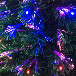 HOMCOM 4FT Prelit Artificial Christmas Tree Fiber Optic Xmas Decoration, Green - Additional view 7