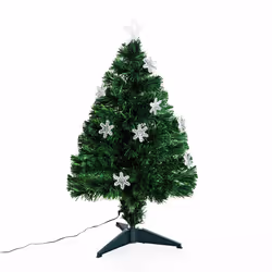 Homcom 3ft Fibre Optic Artificial Christmas Tree With Snowflake Lights