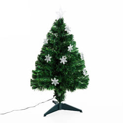 Homcom 3ft Fibre Optic Artificial Christmas Tree With Snowflake Lights