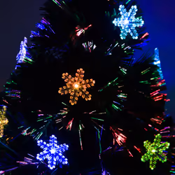 Homcom 3ft Fibre Optic Artificial Christmas Tree With Snowflake Lights - Additional view 6