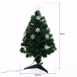 Homcom 3ft Fibre Optic Artificial Christmas Tree With Snowflake Lights - Additional view 9