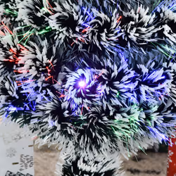 HOMCOM 3ft Artificial Prelit Christmas Tree, Snow Xmas Tree w/ Fiber Optic - Additional view 7