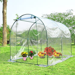 Outsunny Steel Dome Greenhouse | Transparent Garden Polytunnel