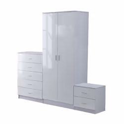 3pc Homcom Bedroom Furniture Set | wardrobe, chest of drawers & nightstand