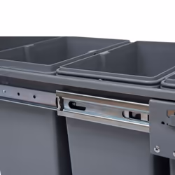 HOMCOM Recycle Waste Bin 40L Sorter Kitchen Recycle Waste Bin Pull ABS Silver - Additional view 6