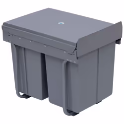 HOMCOM Recycle Waste Bin 40L Sorter Kitchen Recycle Waste Bin Pull ABS Silver - Additional view 7