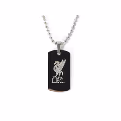 Liverpool FC Stainless Steel Engraved Crest Dog Tag and Chain