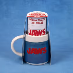 Fizz Creations JAWS Mug & Puzzle Set, Single, 0.37 L, Blue, White, Ceramic, Mug, Universal
