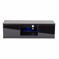 1400 Modern TV Stand Cabinet Unit with LED Blue Lights for 40 49 50 65 - Black