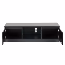 1400 Modern TV Stand Cabinet Unit with LED Blue Lights for 40 49 50 65 - Black
