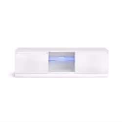 1400 Modern TV Stand Cabinet Unit with LED Blue Lights for 40 49 50 65 - White
