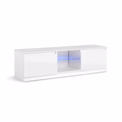 1400 Modern TV Stand Cabinet Unit with LED Blue Lights for 40 49 50 65 - White