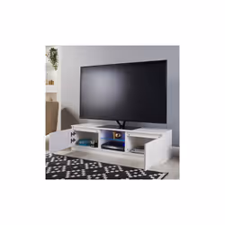 Modern White 140cm Matt Gloss TV Stand Cabinet Suitable for 40 49 50 55 65 Inch 4K LED Flat Screen TV's