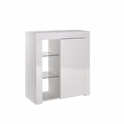 Modern Matt Gloss Buffet Sideboards Display Cabinets with LED Lights - White