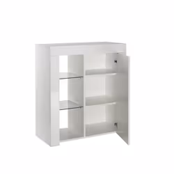 Modern Matt Gloss Buffet Sideboards Display Cabinets with LED Lights - White