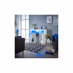 Modern White Matt Gloss Buffet Sideboard Cabinet with LED Lights-  Length 116cm x Depth 35cm x Height 93cm