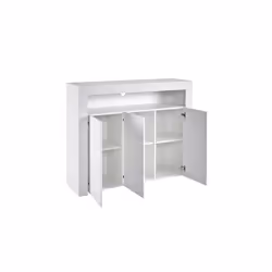 Modern White Matt Gloss Buffet Sideboard Cabinet with LED Lights-  Length 116cm x Depth 35cm x Height 93cm