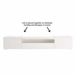 Modern White 200cm Matt Gloss TV Stand Cabinet Suitable for 55 - 80 Inch 4K LED Flat Screen TV's