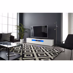 Modern White 200cm Matt Gloss TV Stand Cabinet Suitable for 55 - 80 Inch 4K LED Flat Screen TV's