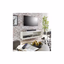 Modern White Large Gloss and Matt Floating Wall Mounted TV Cabinet 140cm wide x 33cm deep x 40cm tall