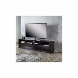 Modern Black 200cm Matt Gloss TV Stand Cabinet Suitable for 55 - 80 Inch 4K LED Flat Screen TV's 4 Compartments
