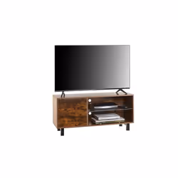 TV Stand Cabinet Rustic Oak for 42-55 inch TV's On Steel Legs Cabinet 110cm