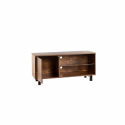 TV Stand Cabinet Rustic Oak for 42-55 inch TV's On Steel Legs Cabinet 110cm