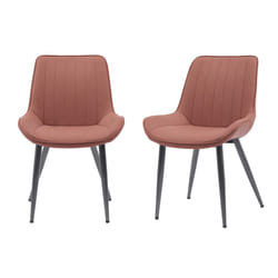 MMT Dining Chairs Set of 2, Grey or Tan Bucket Style, High Back with Black Legs, 54.5x62.5x85 cm (Tan)