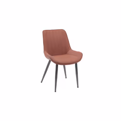 MMT Dining Chairs Set of 2, Grey or Tan Bucket Style, High Back with Black Legs, 54.5x62.5x85 cm (Tan)