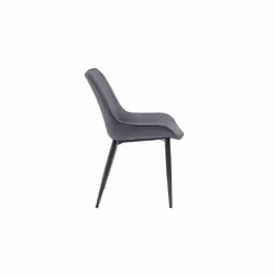 MMT Dining Chairs Set of 2, Grey or Tan Bucket Style, High Back with Black Legs, 54.5x62.5x85 cm (Dark Grey)