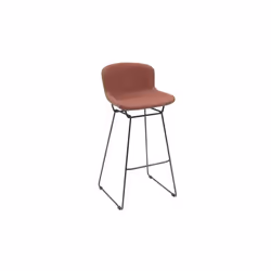 MMT Bar Stools Set of 2, Tan PU Leather, Sleigh Legs & Retro Style for Breakfast Bar, 47.5x50.5x99.5 cm (Tan)