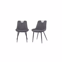 Dark Grey MMT Designs Ltd Nigella Dining Chairs Set of 2, Velvet Chair bucket