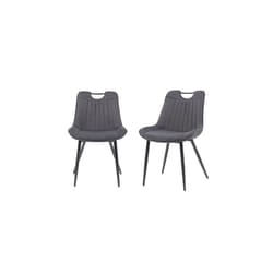 Dark Grey MMT Designs Ltd Nigella Dining Chairs Set of 2, Velvet Chair bucket