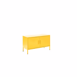 Yellow Metal TV Stand Cabinet Retro Low Sideboard Cabinet Buffet Retro 100cm