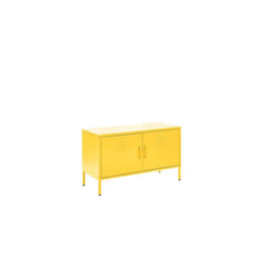 Yellow Metal TV Stand Cabinet Retro Low Sideboard Cabinet Buffet Retro 100cm