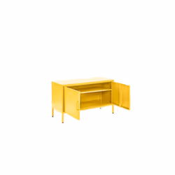 Yellow Metal TV Stand Cabinet Retro Low Sideboard Cabinet Buffet Retro 100cm